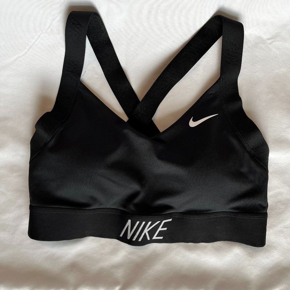 Nike Black/White Sports Bra, Size S